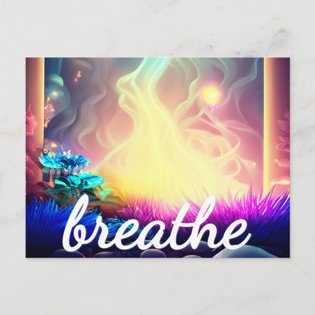 Reiki Energy Work Breathe Abundance Affirmation Postkarte (Vorderseite)