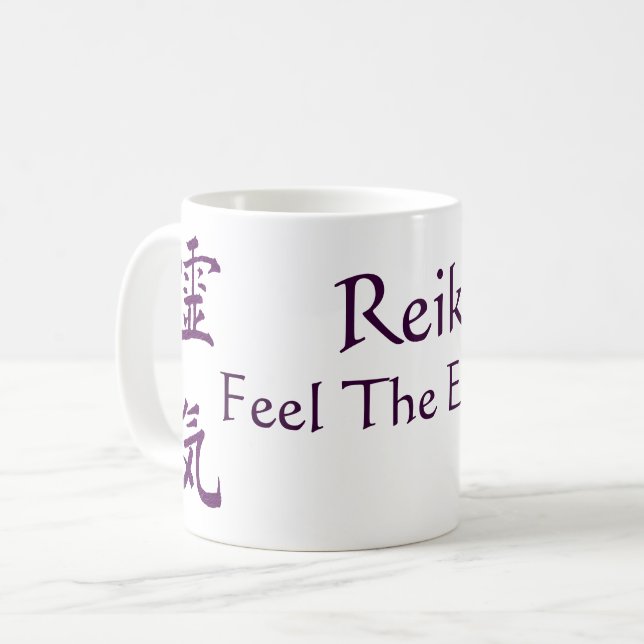 Reiki Feel Energie Kaffeetasse (Vorderseite Links)