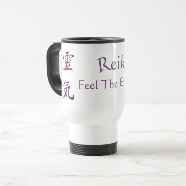 Reiki Feel Energie Reisebecher (Vorderseite Links)