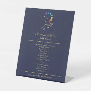 Reiki für Heilhandlogo, Massagetherapie Dunkelblau Sockelschild