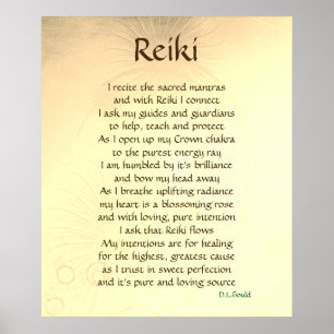 "Reiki" Gedicht-Kunstplakat Poster