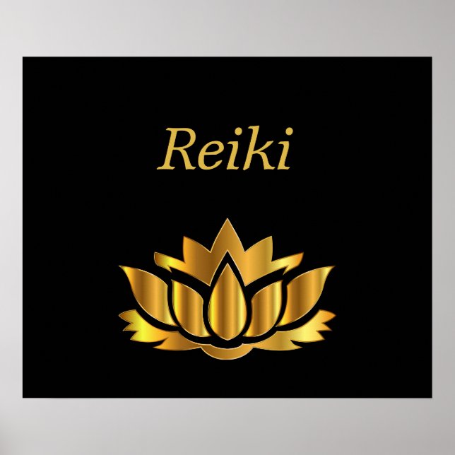Reiki Gold Lotus Blume Poster (Vorne)