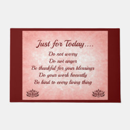 Reiki-Grundsätze in Rot und Rosa Fußmatte