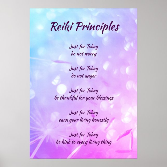 Reiki-Grundsätze Poster (Vorne)