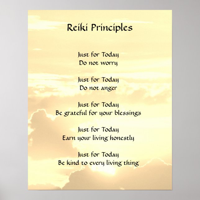 Reiki-Grundsätze Poster (Vorne)