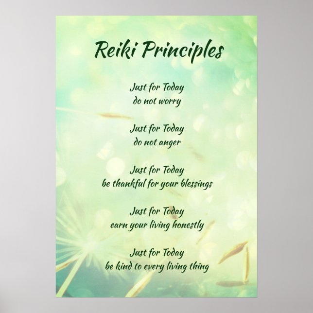 Reiki-Grundsätze Poster (Vorne)
