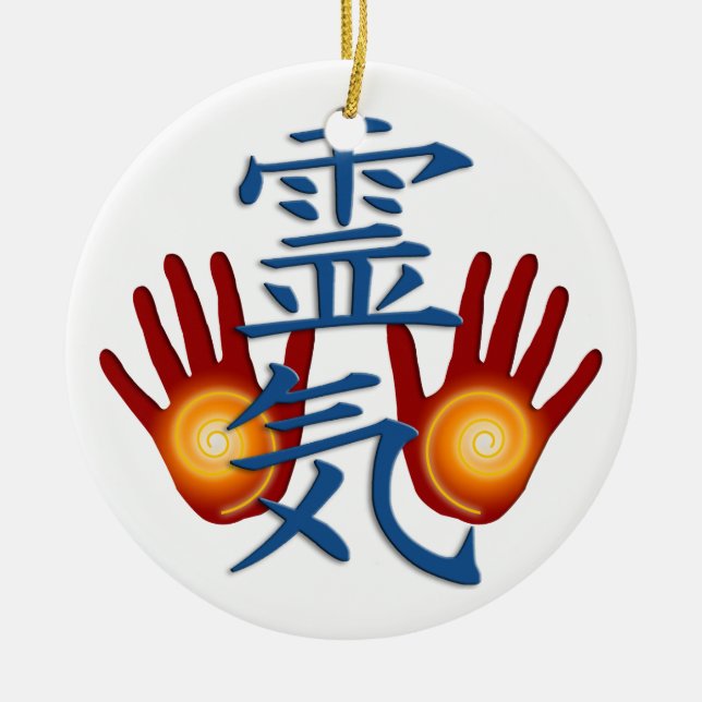 Reiki Hände Keramikornament (Vorne)