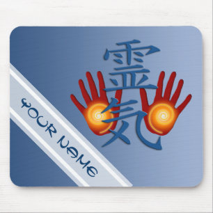 REIKI Hands Symbol + Ihr Name & Bild Mousepad