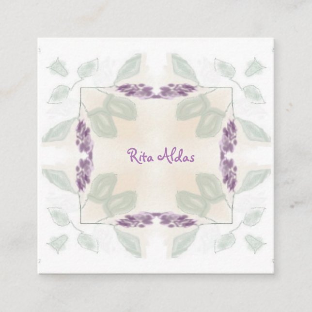 Reiki Healer Sage Natural Business Cards Quadratische Visitenkarte (Vorderseite)