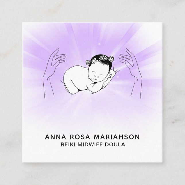 *~* Reiki Hebamme Geburtshilfe Doula Birma Quadratische Visitenkarte (Vorderseite)