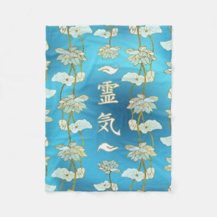 Reiki heilende Handsymbole mit Lotos Fleecedecke