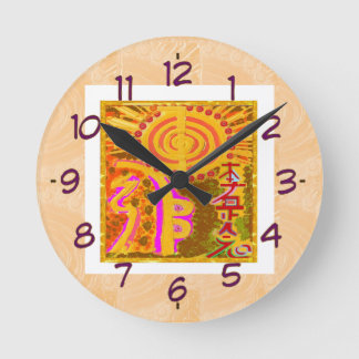 REIKI heilende Symbole Runde Wanduhr