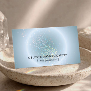 Reiki-Heiler Celestial Glow Dusty Blue Modern Visitenkarte