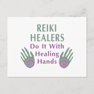 Reiki Heiler tun es mit heilenden Händen Postkarte