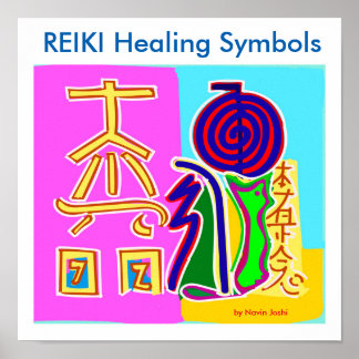 REIKI-Heilsymbole 2016 von Master Navin Joshi Poster