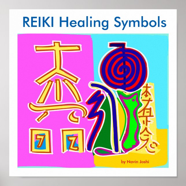 REIKI-Heilsymbole 2016 von Master Navin Joshi Poster (Vorne)