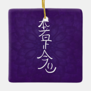 Reiki Hon Sha Ze Sho Nen in Lila Keramikornament