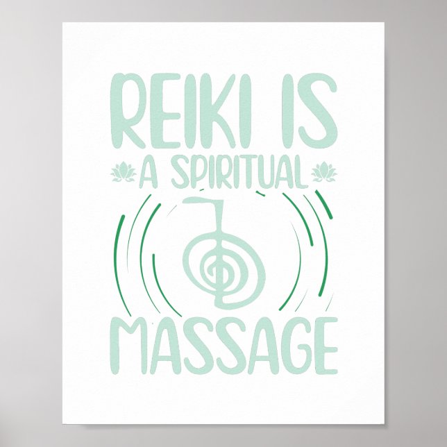 Reiki ist eine spirituelle Massage | Geschenkidee Poster (Vorne)