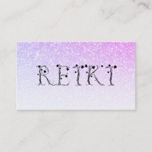*~* REIKI Ivy Ombre Pink Lavender Glitzer Visitenkarte