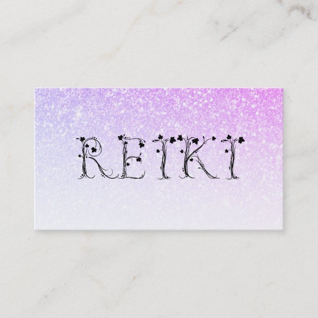 *~* REIKI Ivy Ombre Pink Lavender Glitzer Visitenkarte (Vorderseite)