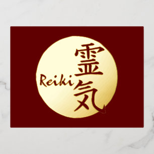 Reiki Kalligraphie und Word 1 Folien Feiertagspostkarte
