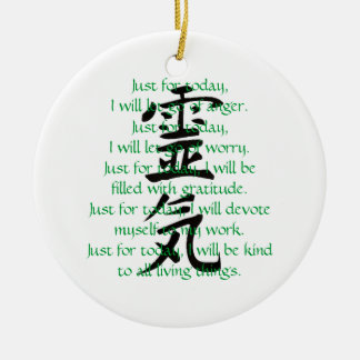 Reiki Kanji und Gebote mit Usui Keramik Ornament