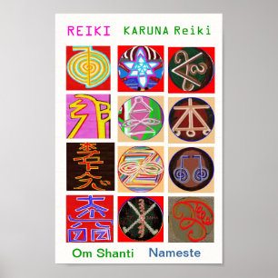 REIKI KARUNA Heil-Meister-Symbole Poster