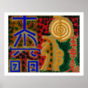 REIKI Karuna Heilung Master Symbole Poster