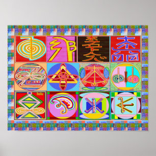 REIKI Karuna Heilung Master Symbole Poster