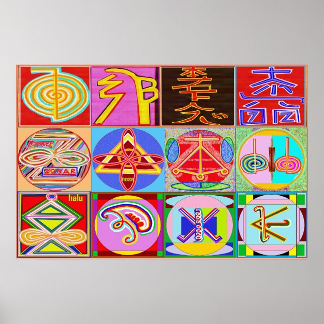 REIKI Karuna Heilung Master Symbole Poster (Vorne)