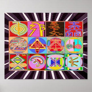REIKI Karuna Heilung Master Symbole Poster