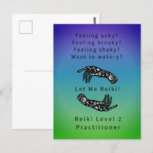 Reiki Level 2 Practitioner-Dockingstation und Hand Postkarte