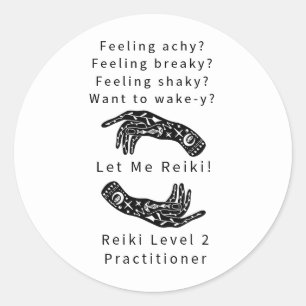 Reiki Level 2 Practitioner Riddle und Hände Runder Aufkleber