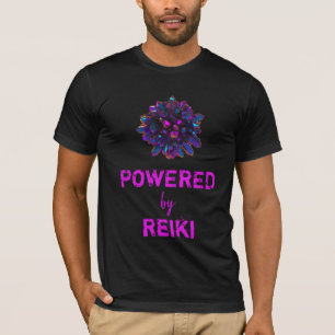 *~* Reiki lila Kristallbereich-Vorlagenschwarzes T-Shirt