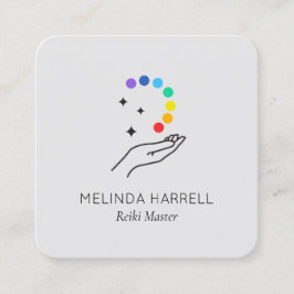 Reiki, Massage, Wellness Lt Grau Quadratische Visitenkarte