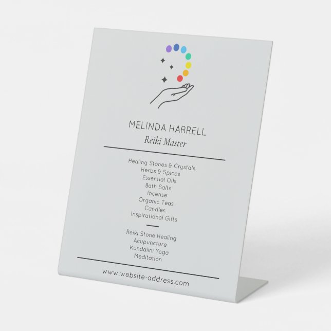 Reiki, Massagetherapie Lt Gray Sockelschild (Vorderseite)