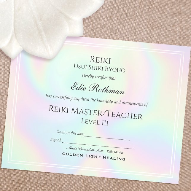 Reiki Master Certificate of Completion Award (Von Creator hochgeladen)