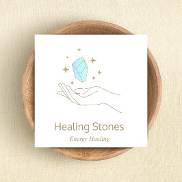 Reiki Master Crystal Healer Quadratische Visitenkarte