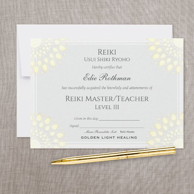 Reiki Master Lotus Certificate of Completion Award Einladung (Von Creator hochgeladen)