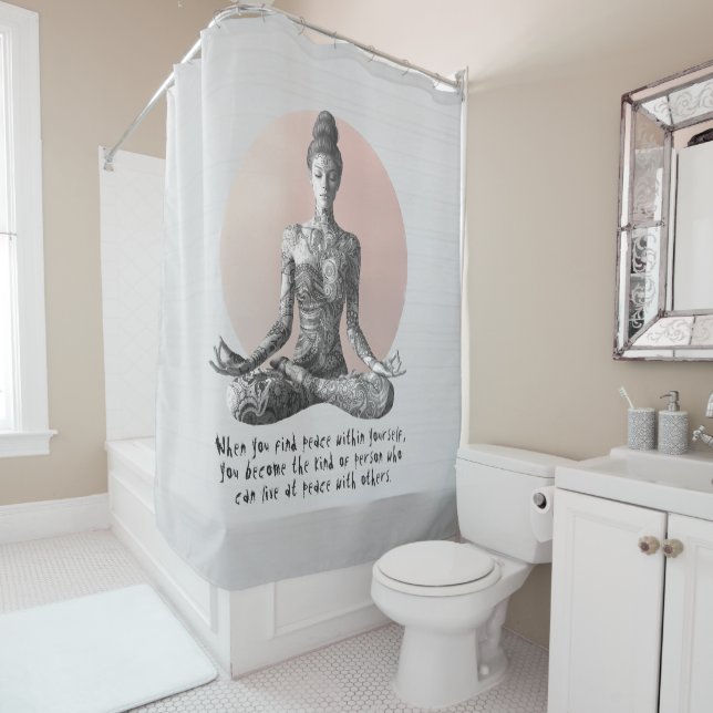 Reiki Master Lotus Pose Duschvorhang (Beispiel)
