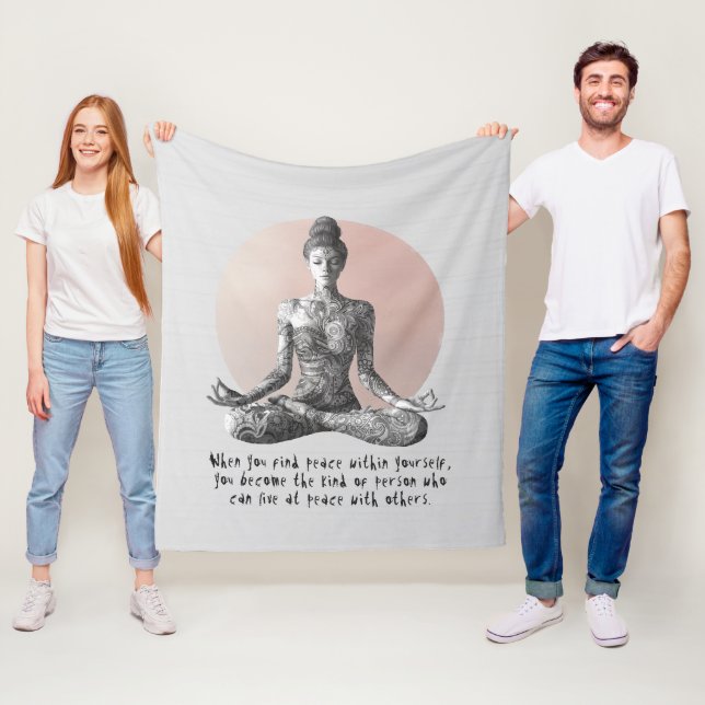 Reiki Master Lotus Pose Fleecedecke (Beispiel)