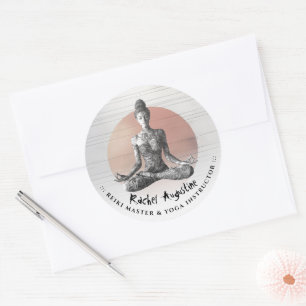 Reiki Master Lotus Pose Runder Aufkleber