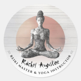 Reiki Master Lotus Pose Runder Aufkleber
