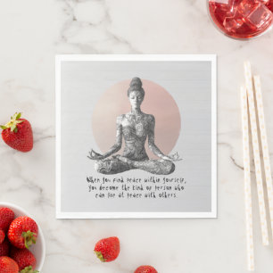 Reiki Master Lotus Pose Serviette