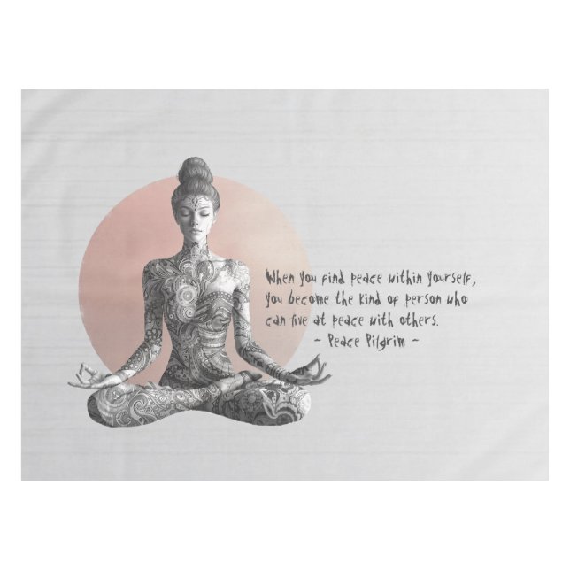 Reiki Master Lotus Pose Tischdecke (Vorderseite (Horizontal))
