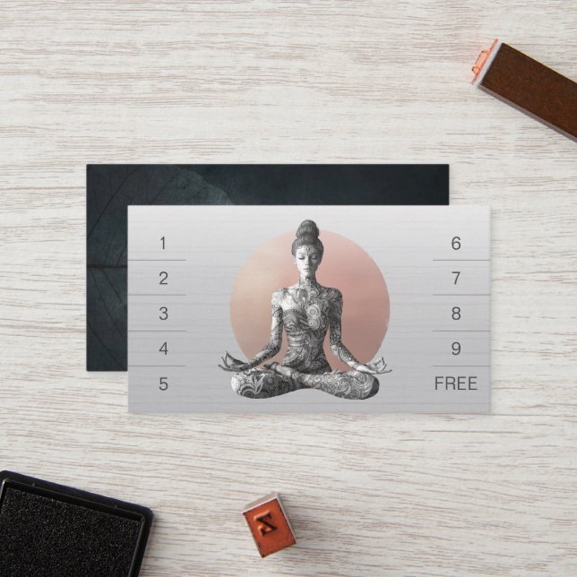 Reiki Master Lotus Pose Treuekarte (Vorderseite/Rückseite Beispiel)