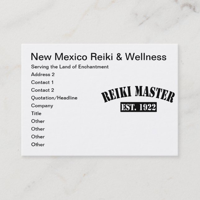 Reiki Master Terminkarte (Vorderseite)