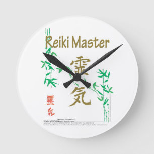 Reiki Meister Runde Wanduhr