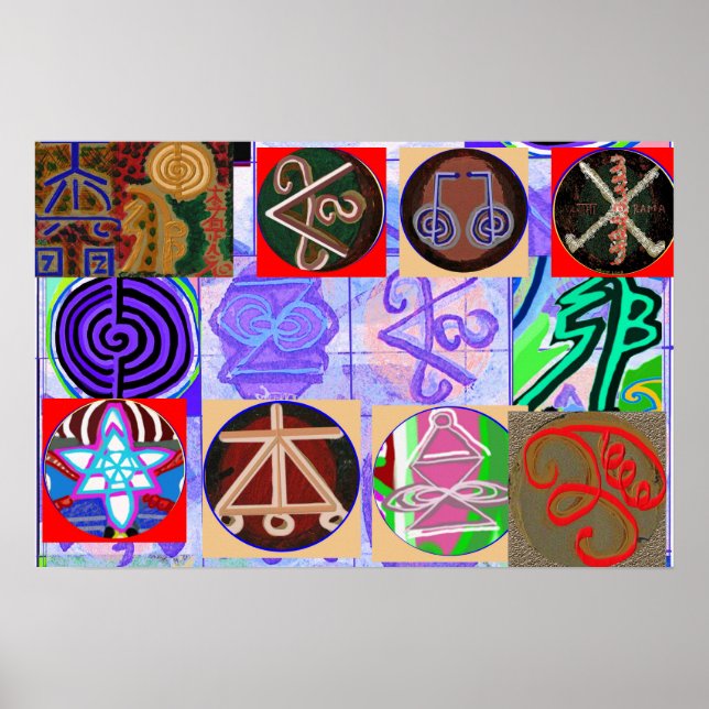 Reiki n Karuna Reiki Symbols Poster (Vorne)
