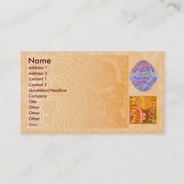 REIKI Practioner - lila Kristalle des Symbol-n Visitenkarte (Vorderseite)